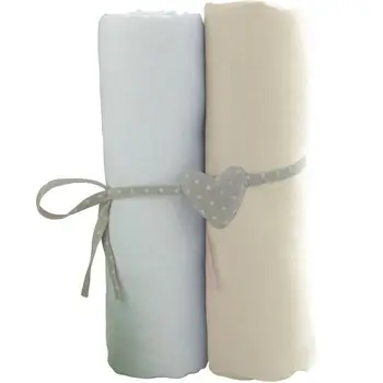

BABYCALIN 2 Sheets Baby Cover Ecru White 70x140 cm - Jersey - 130gr / m²
