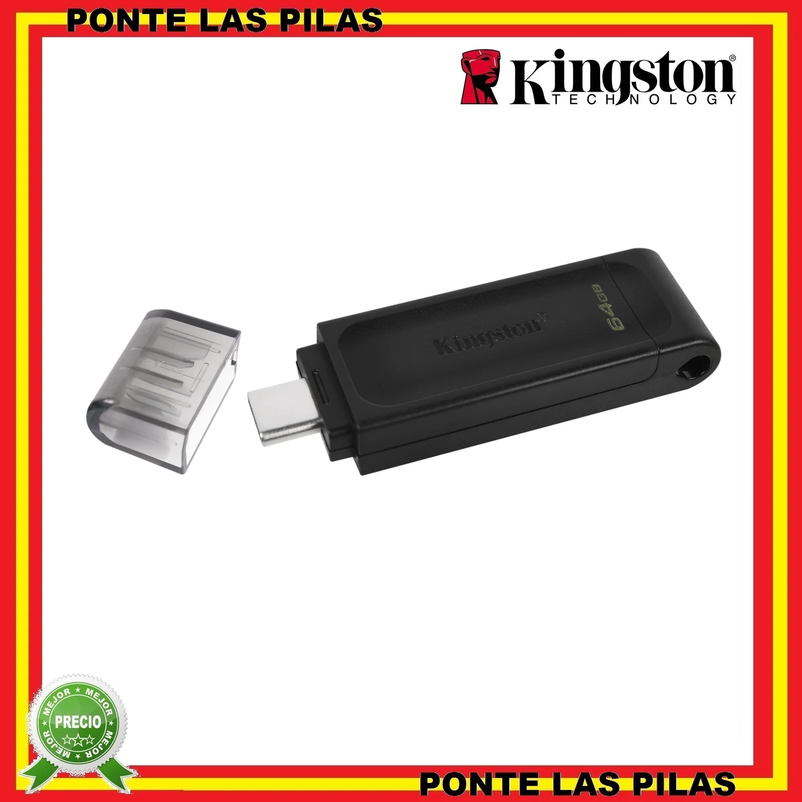 PENDRIVE USB-C 3.2 128GB KINGSTON DATATRAVELER 70 - Negro — Cover company