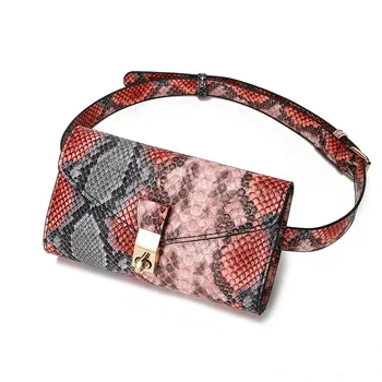 

CS Fasion Snake Design Handbag Women Pu Leather Chest Bag Fanny Pack Lady Multifunctional Bag Multi Color Snake Print Belt Bag