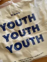 De lona de las mujeres bolsa de compras cartas de juventud imprimir mujer tela de algodón bolsa de hombro bolso Eco bolso reutilizables bolsas de compras