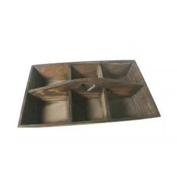 

Solid wood tray walnut color with 6 departments. Measures: 9x45x30 cm.