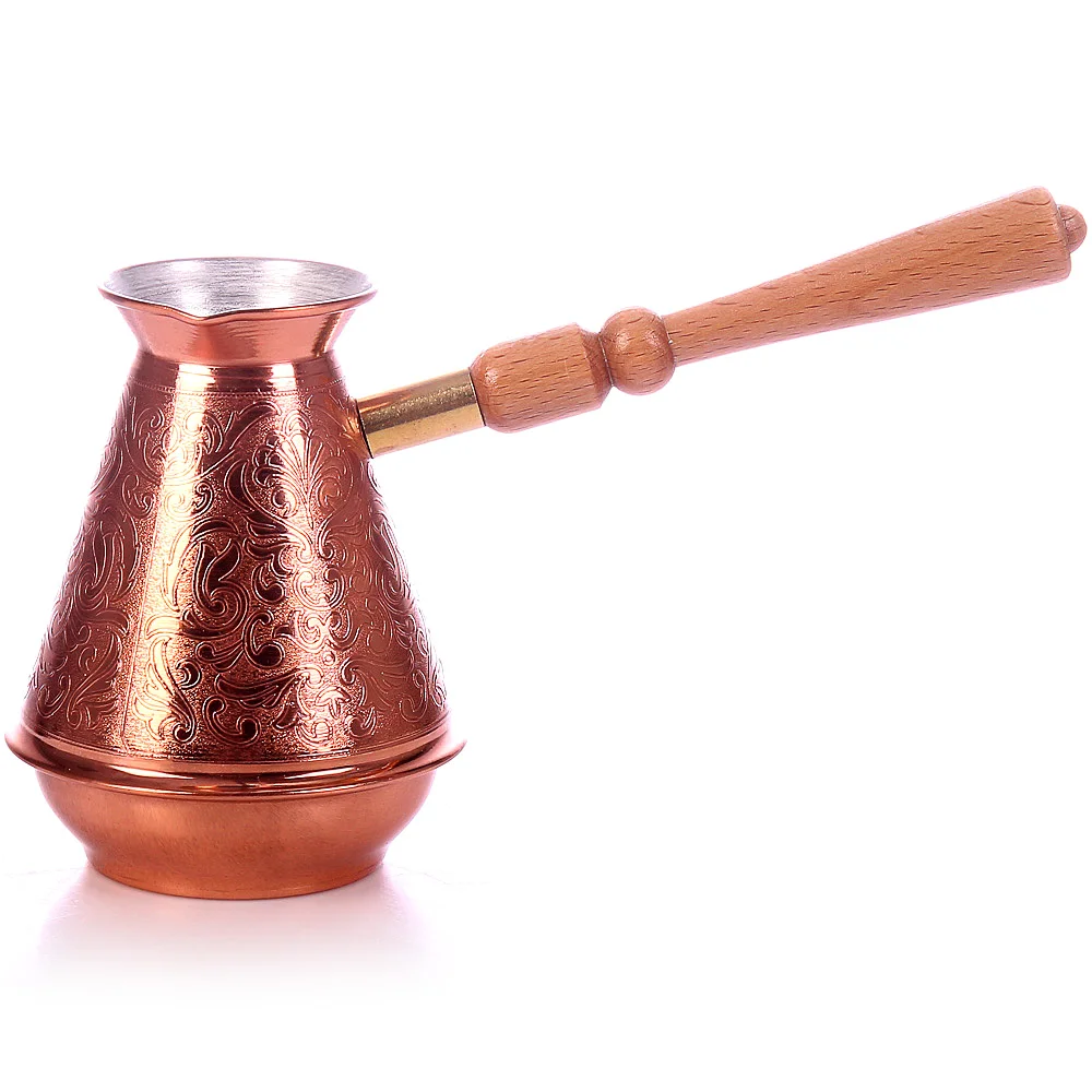 Kopen Turk Koffie Koper Tima Met Houten Handvat 700 Ml.