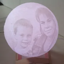 Night-Light Moon-Lamp Gift Photo-Customized 3d-Printing Rechargeable Personality 