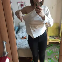 Camisa plisada asimétrica para mujer, blusa informal de manga larga blanca, Tops elegantes con cuello de ojal, ropa de calle S5526