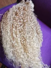 LOVE ME Afro Pelo Rizado mechones 7 unids/paquete 22-26 pulgadas Ombre naturaleza negro extensiones de pelo ondulado mechones sintéticos Pelo Rizado