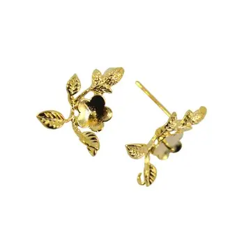 

54-p4621 base for earrings, 12mm, pack/4 pcs., 'Astra' (gold)