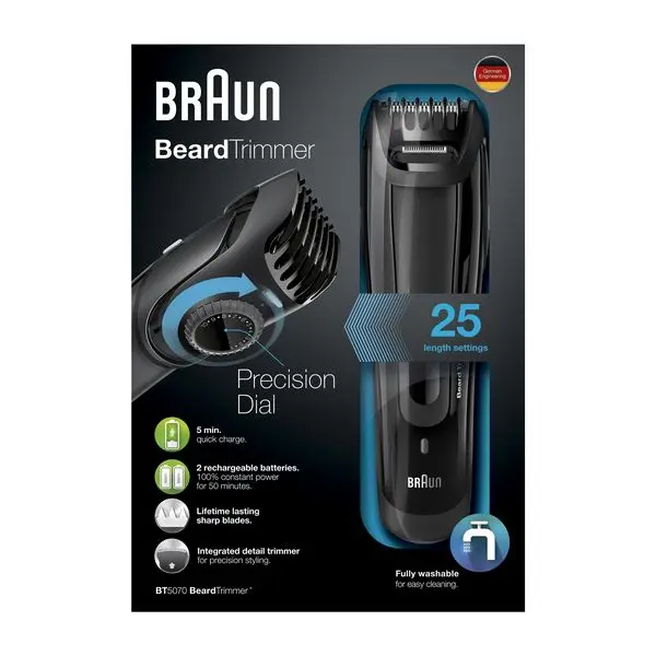 Триммер для бороды Braun BT5070 40 мин черный