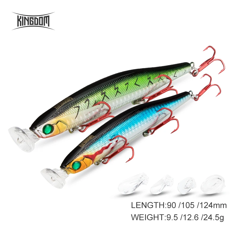 

Kingdom Fishing Lure Hard Bait Artificial Decoys Popper Minnow Pencil 4 In One Multi-Functional Design Wobblers Model 5345