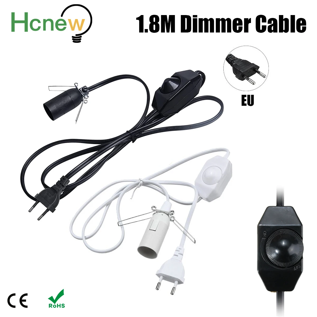 Hcnew 1.8M Salt Lamp Dimmable Lamp Holder E14 Socket Lamp Base for Salt