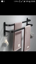 Hanger Organizer Towel-Holder Shower-Rack Bathroom-Accessories Folding Black Aluminum
