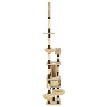 

Cat Tree with Sisal Scratching Posts 246-280 cm Beige and Brown