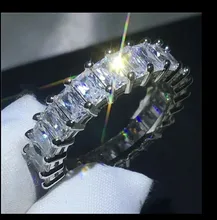 FDLK-Conjunto de anillos de boda elegantes para mujer, joyería de compromiso con brillante intenso, anillo de circón para mujer, 2 uds.