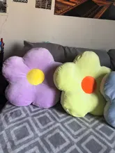 Almohada de felpa de margaritas coloridas para niños, juguete suave de dibujo de planta, silla para muñecas rellena, cojín de coche, regalo de cumpleaños