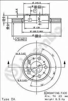 

Brake disc Brembo art. 09.8633.75