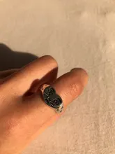 Anillos de Metal de Color plateado para mujer y hombre, joyería de fiesta de Metal Punk, cara llorando, corazón negro abierto redondo diseño de anillos