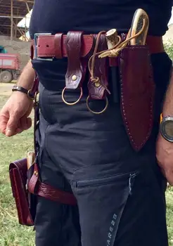 

Knife Holder Carry Survivor Set Sheath Leather Scabbard Outdoor Tool Belt