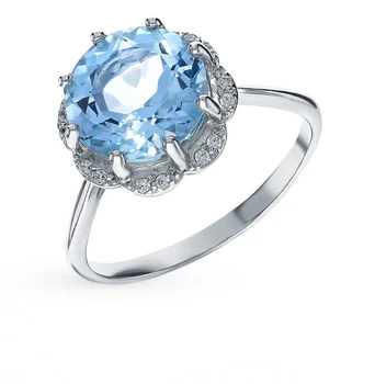 

Silver ring with Topaz and cubic zirconia sunlight sample 925