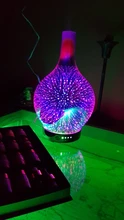 Aroma Diffuser Glass-Vase Essential-Oil Cool-Mist-Humidifier Waterless Auto Light And