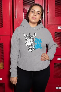 

Angemiel Wear Just Be Cool Zebra Gray Women 'S Hooded Sweatshirt