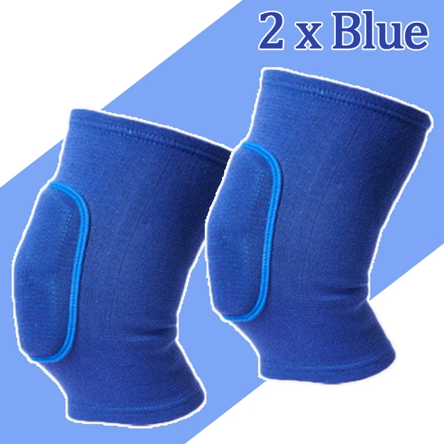 Sports Compression Knee Pads Elastic Knee Protector Thickened Sponge Knees Brace Support for Dancing Workout Training 2pcs Blue
