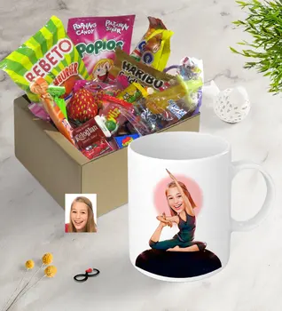 

Personalized Women 'S Yogacı Caricature Of Nostalgic Lezzetler Mug Seti-2 Fun Past Occasions Childhood Personalized Cup mug