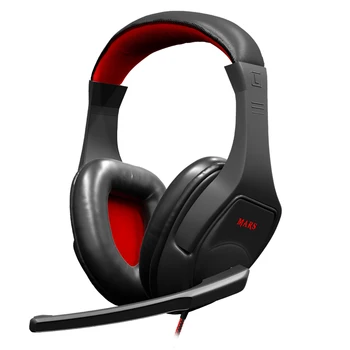 

Mars Gaming MH1, Cable helmets with microphone, padded PC Gaming helmets, Micro folding, noise cancellation, black