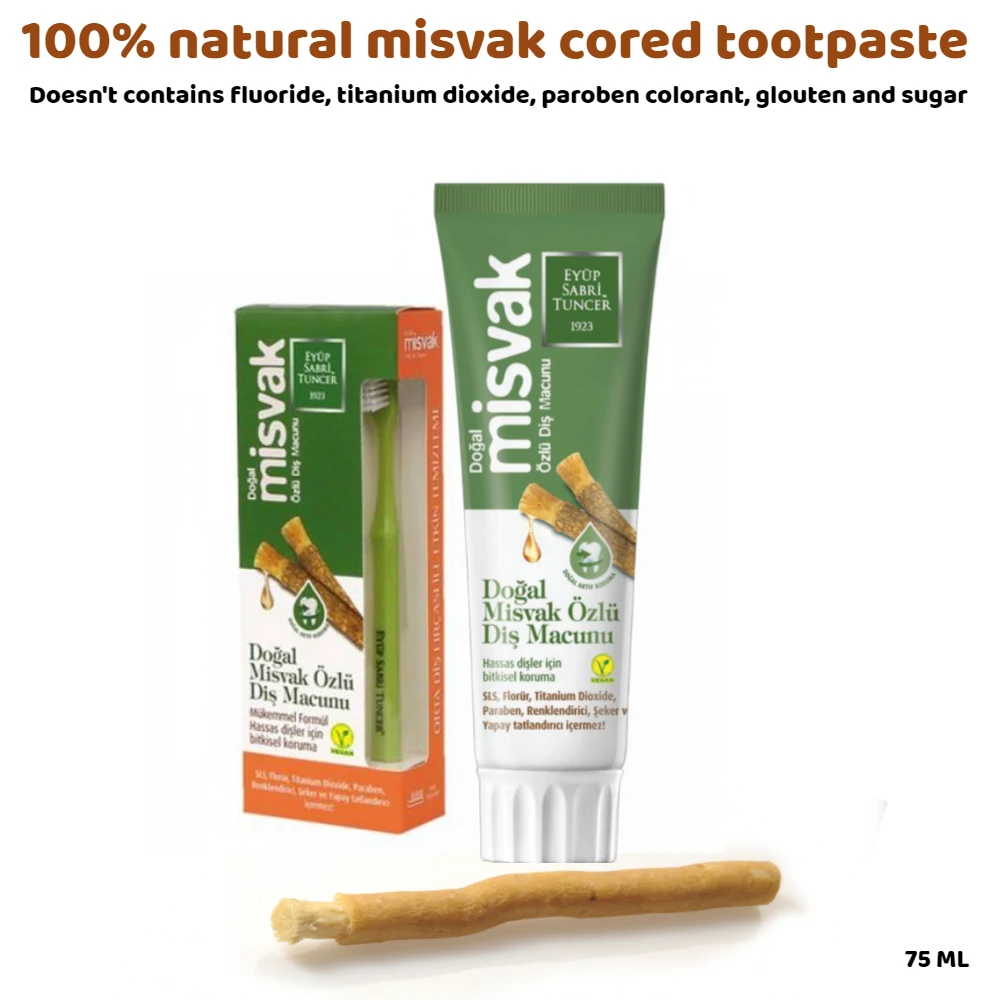 Зубная паста Misvac Cored Natural 75 мл не включает SLS-фторид-диоксид титана-парабен краситель-сахар