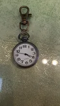 1 Uds Retro cuarzo de bronce bolsillo Vintage reloj movimiento llavero esfera redonda clave cadenas