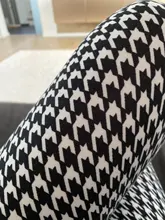 CUHAKCI-mallas con estampado Floral para mujer, Leggings con grafiti, diseño elástico Vintage, pata de gallo, W056