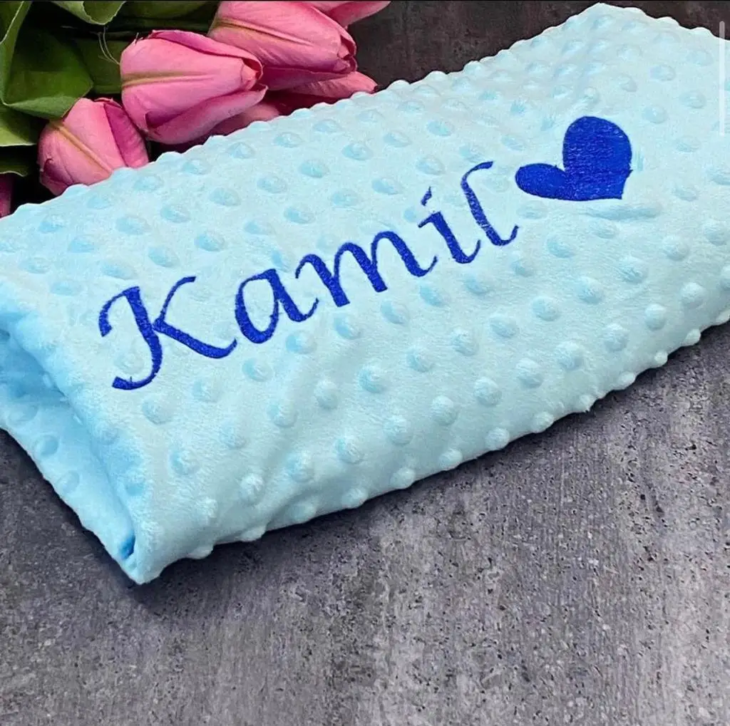 Personalized Baby Blanket with name sleeping dolls kids fashion embroidered swaddling newborn comfort bedding swaddle cotton muslin blanket cotton blanket swaddle blanket cotton swaddle