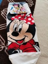 Disney-Calcetines de algodón con dibujos animados para mujer, medias de muñeca estampada de Mickey/Minnie/Goofy/Daisi, 1 Uds.