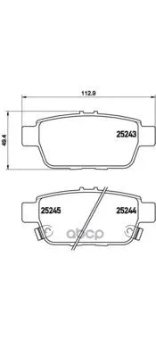 Колодки Тормозные Дисковые | Зад | Honda Ridgeline(Yk) 3.5 4x4(Yk1) 03.2005- 12. Brembo арт. P28067