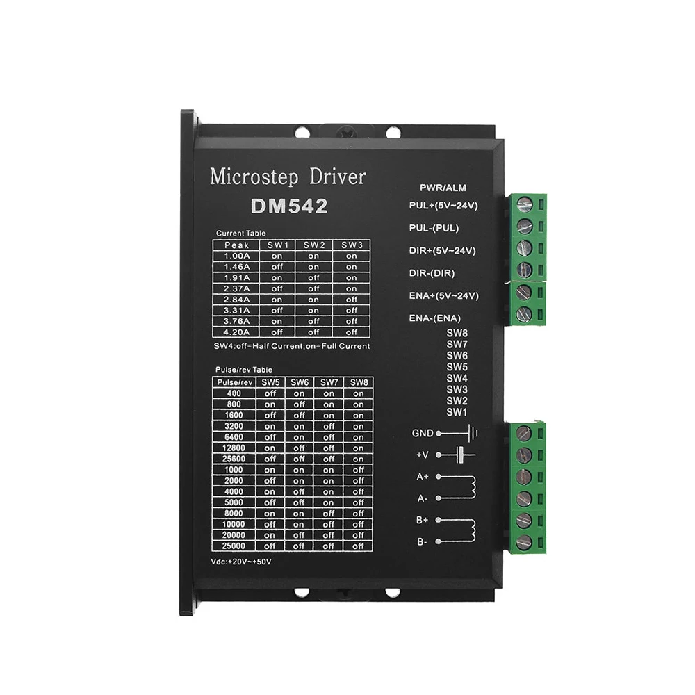 Контроллер шагового двигателя DM542 nema17 nema23 nema34 драйвер 128 деление постоянного тока