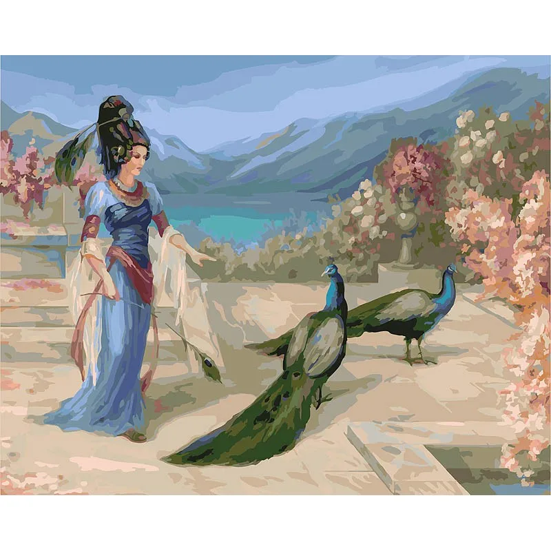 900-AB Прогулка с павлином-800x800
