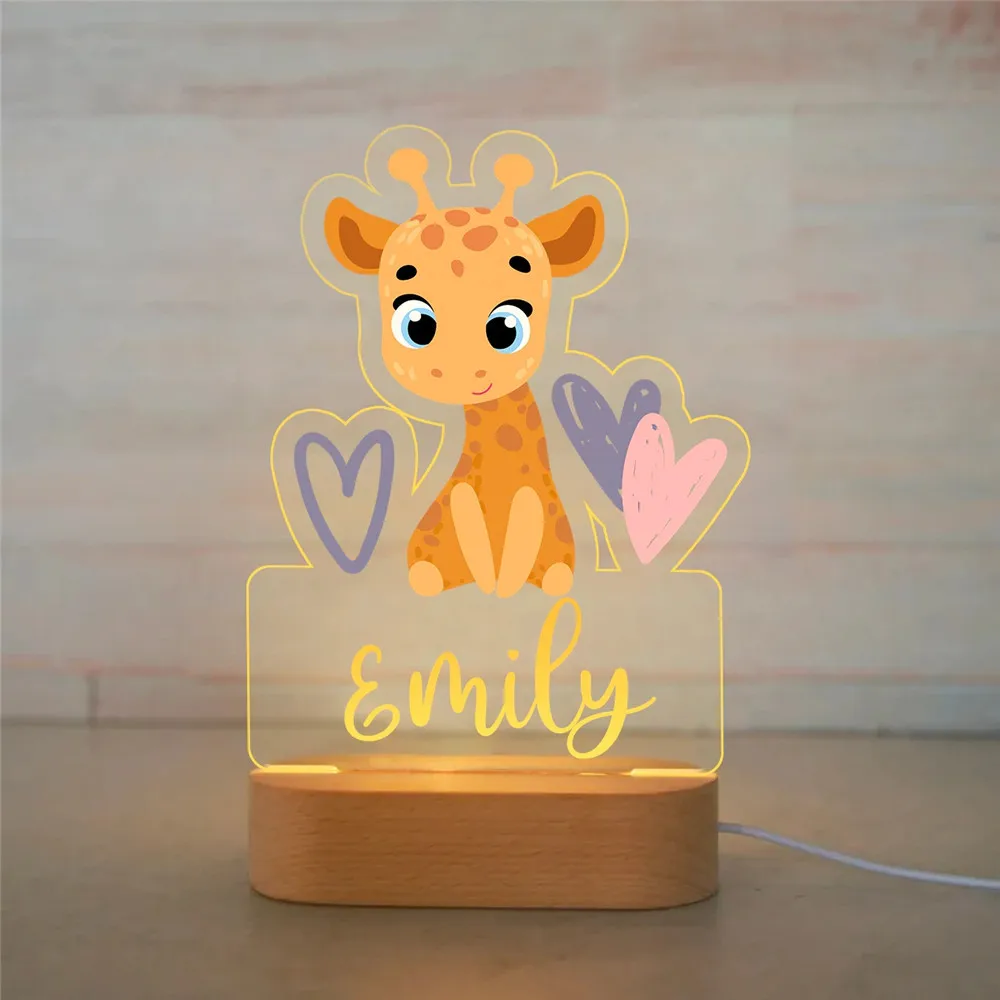 Nombre personalizado Baby Elephant LED Luz de noche, dormitorio de  niñas/guardería, bebé elefante animal noche iluminado lámpara de escritorio  de mesa