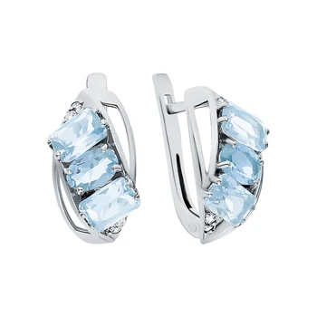 

Silver earrings with Topaz and cubic zirconia sunlight sample 925