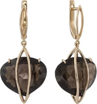 

Aloris earrings with 2 раухтопазами Red Gold