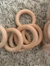 Lets Make-anillos de madera para dentición de bebé, roedores de madera de arce Natural de superficie lisa 98/70/55/40mm, sin Bpa, 50 Uds.