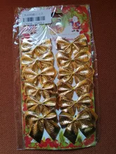 Christmas-Tree-Ornaments Hanging-Decorations Kerst-Decor Bowknot Gold New-Year Silver