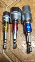 3 uds taladro adaptador taladro de impacto de brocas Bar adaptador de enchufe 1/4, 3/8 tamaño 1/2 vástago hexagonal de cabeza cuadrada de la broca