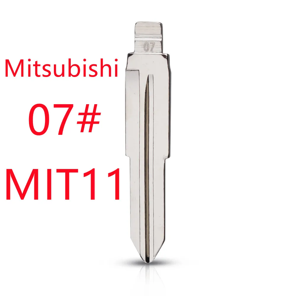 RIOOAK 10pcs Remote Key Blade KD VVDI Uncut Flip Blank #07 LISHI MIT11 For Mitsubishi Outlander Grandis ASX Pajero Replacement