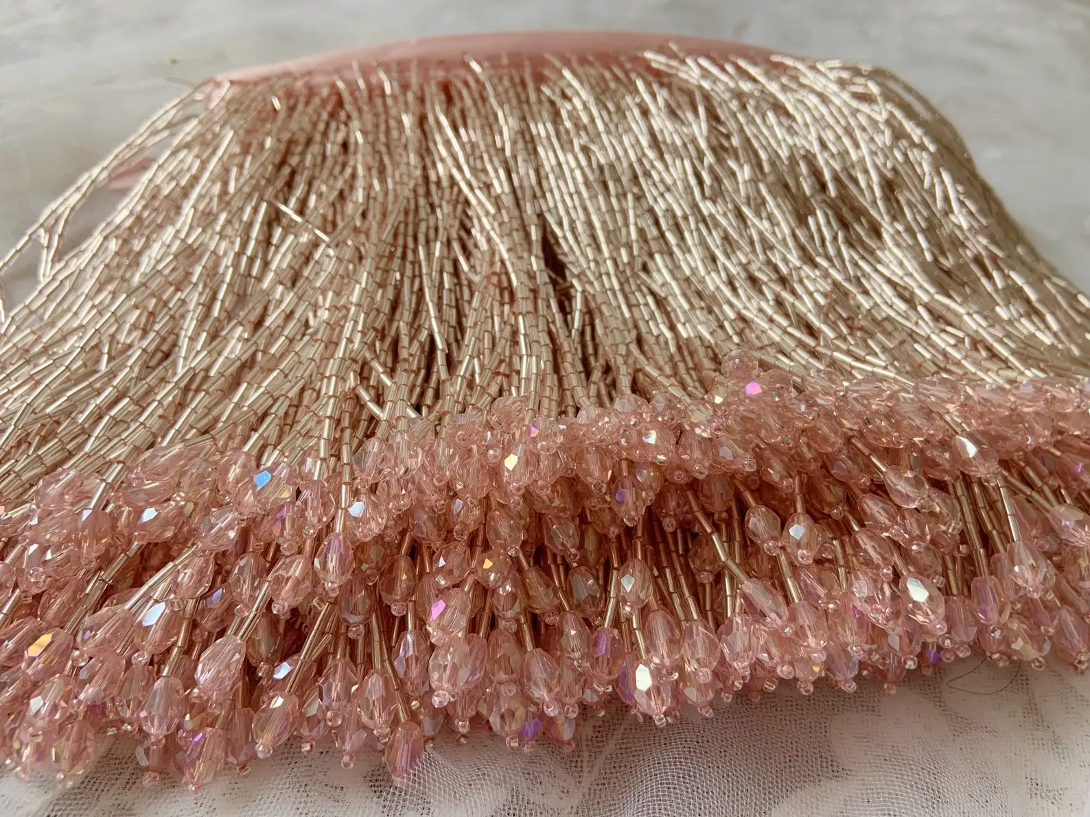 1 yard Gold Heavy Bead Fringe Tassel Trim For Dance Costume Haute Couture Dress Trimming beading fringe gold silver blue