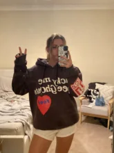 Kanye West sudaderas con capucha de los hombres letra de grafiti de la suerte me ver fantasmas sudadera vellón Harajuku Street HipHop Jersey hueso con capucha