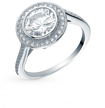 

Silver ring with cubic zirconia sunlight sample 925