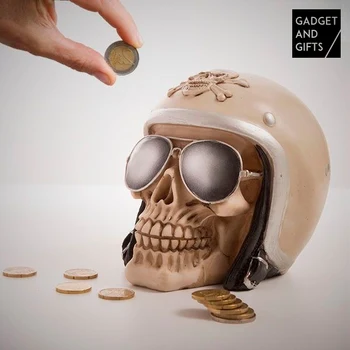 

Motorbiker Skull Money Box
