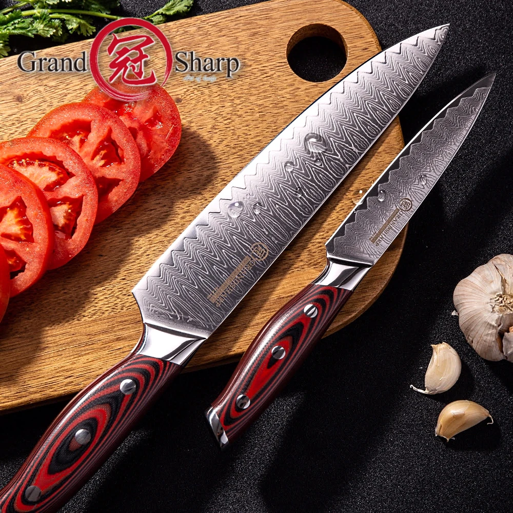 Kitchen Knife Set Chef Utility Damascus Knives