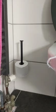 No Holes Roll Paper Holder Stainless Steel Paper Towel Rack for Bathroom Black