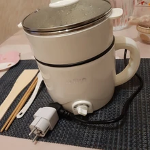Mini máquina de Cocina eléctrica multifunción para el hogar, olla caliente de una sola/doble capa, olla de arroz multieléctrica, sartén antiadherente, 220V