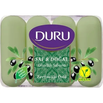 

Duru Pure & Natural 4x70 Gr Olive Oil Soap aromatherapy Health Turkish Made Soap andmade Soap Removal Acne Blackhead Smooth