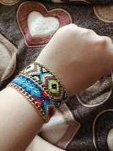Pulsera Bohemia trenzada de tejido a mano para mujer